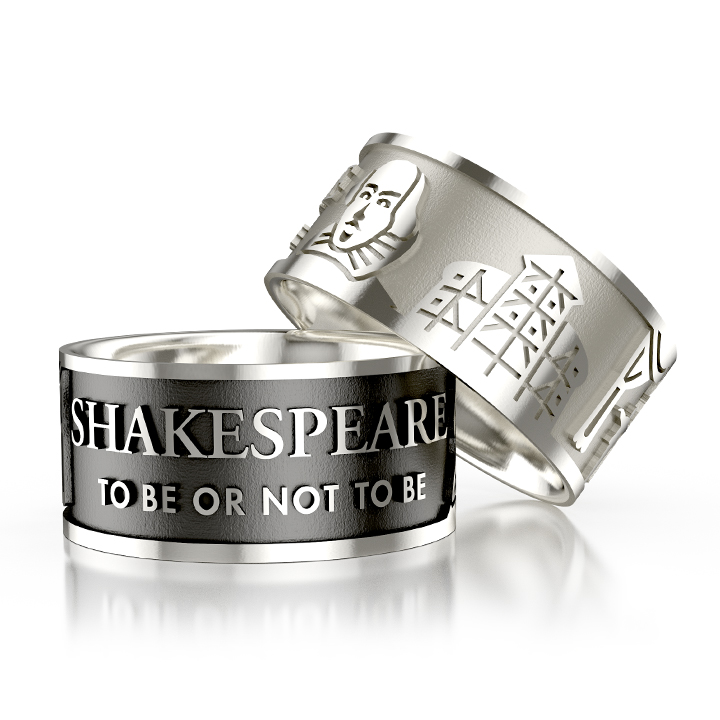 Ring Shakespeare Silber hell Ringweite 52