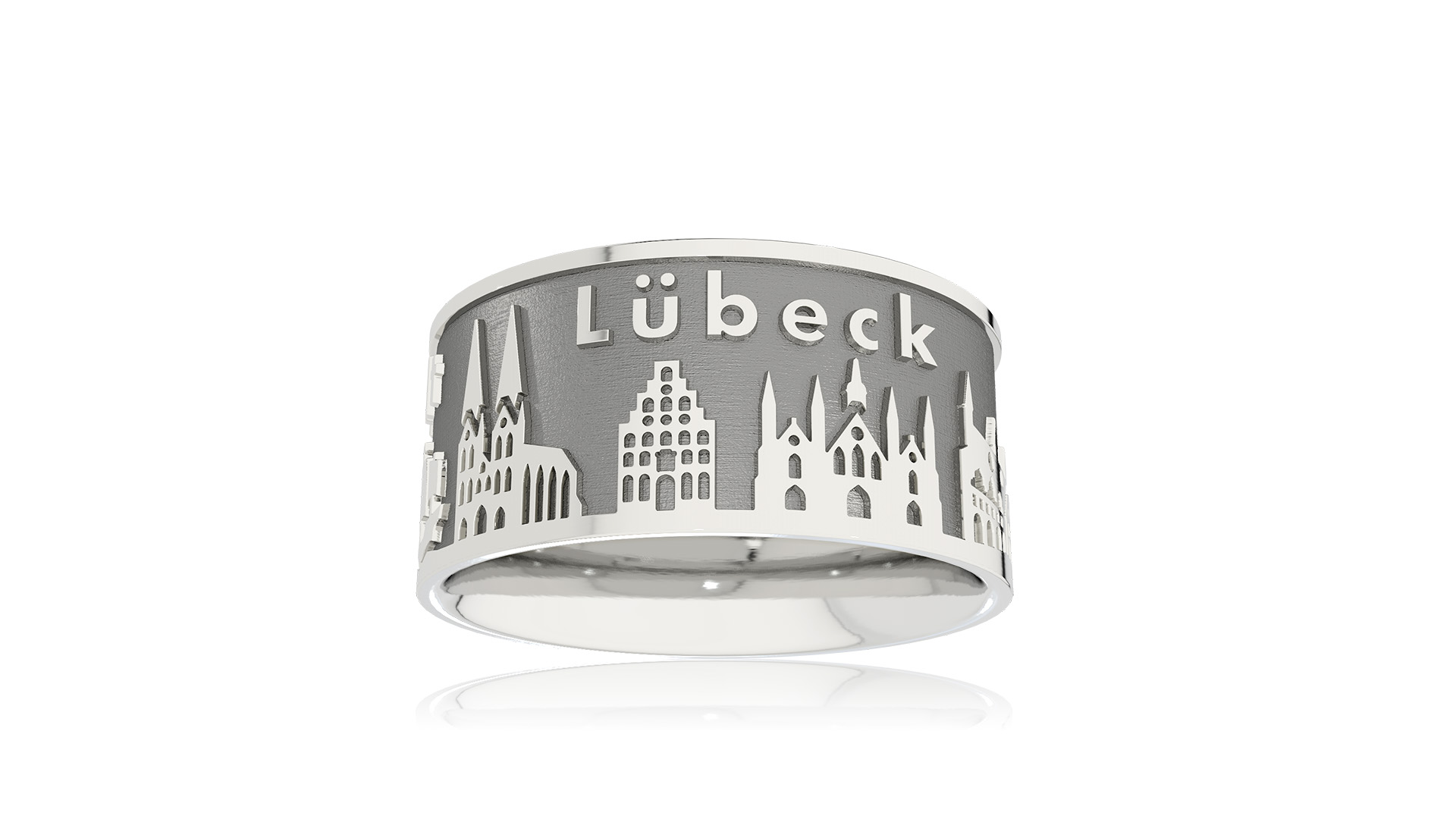 Ring Stadt Lübeck Silber oxydiert