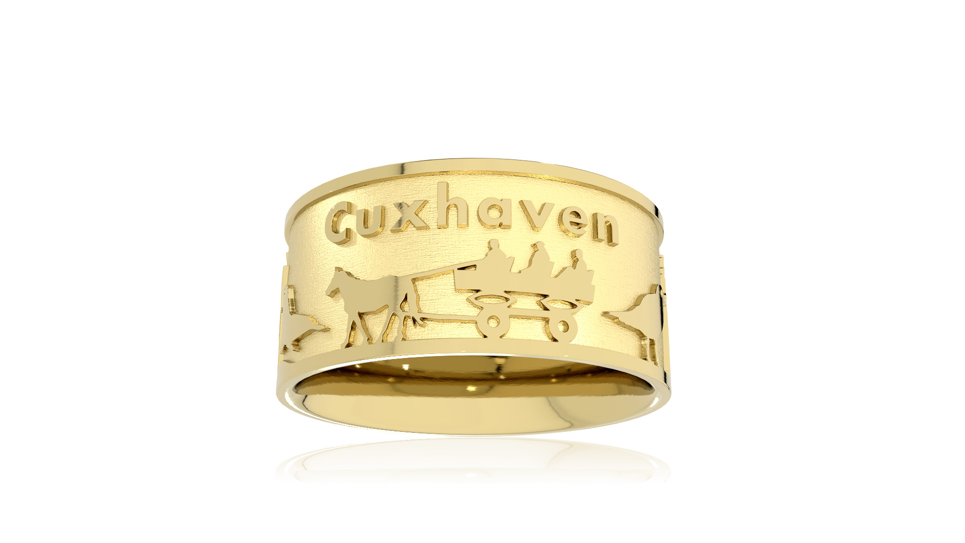 Ring Stadt Cuxhaven Silber Gold plattiert