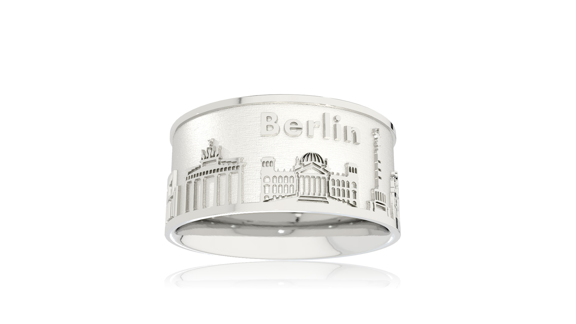 Ring Stadt Berlin Silber hell 10 mm breit